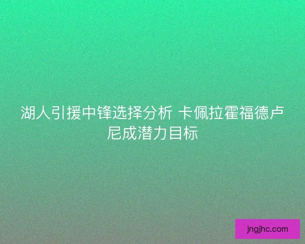 湖人引援中锋选择分析 卡佩拉霍福德卢尼成潜力目标